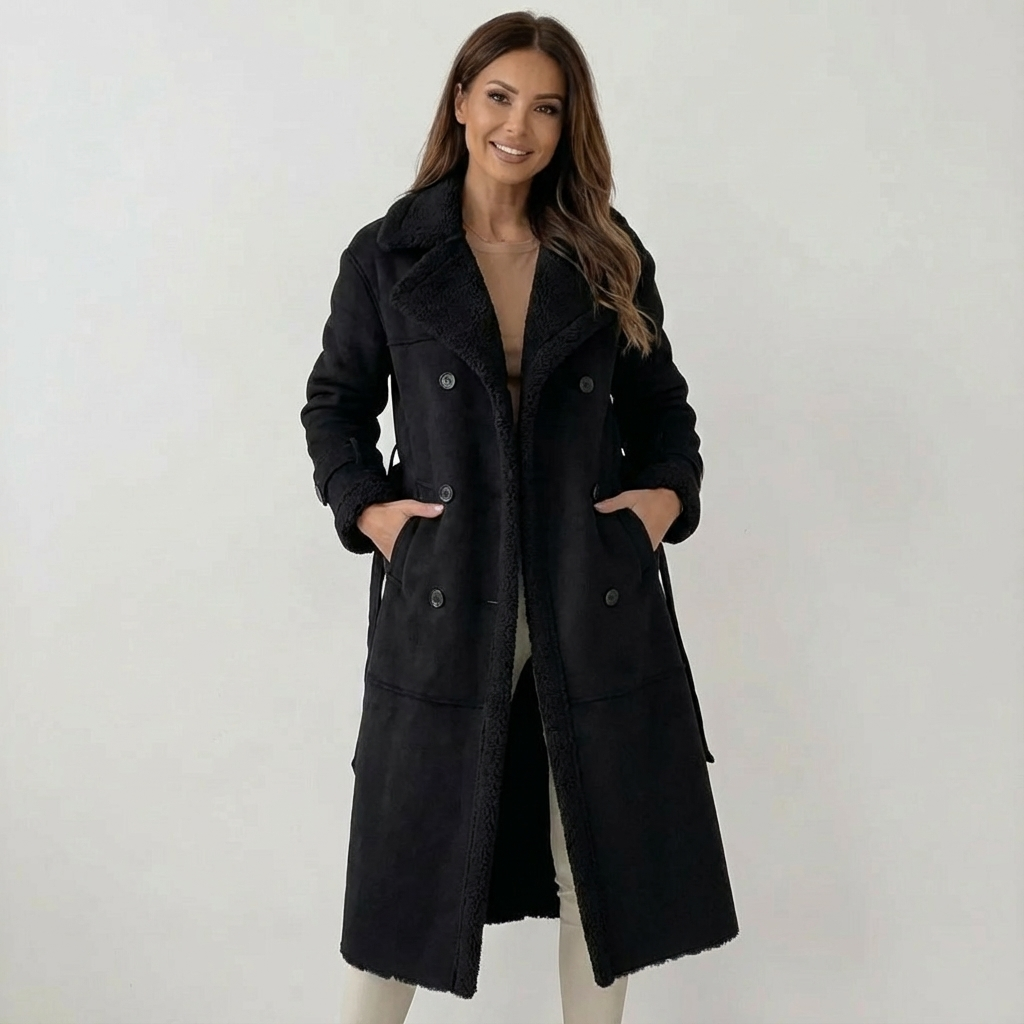 Dames Lange Jas | Fleecevoering Teddykraag
