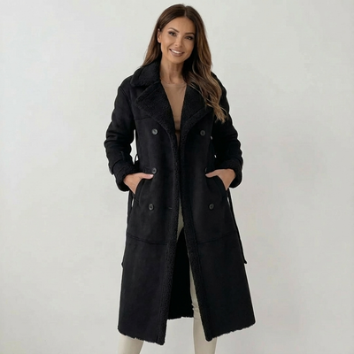 Dames Lange Jas | Fleecevoering Teddykraag