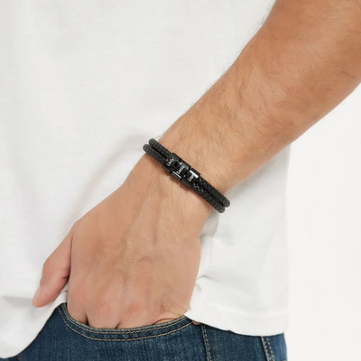 Leren Familie Namen Armband voor Hem