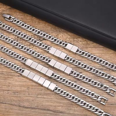 Heren Gegraveerde Family Link Armband