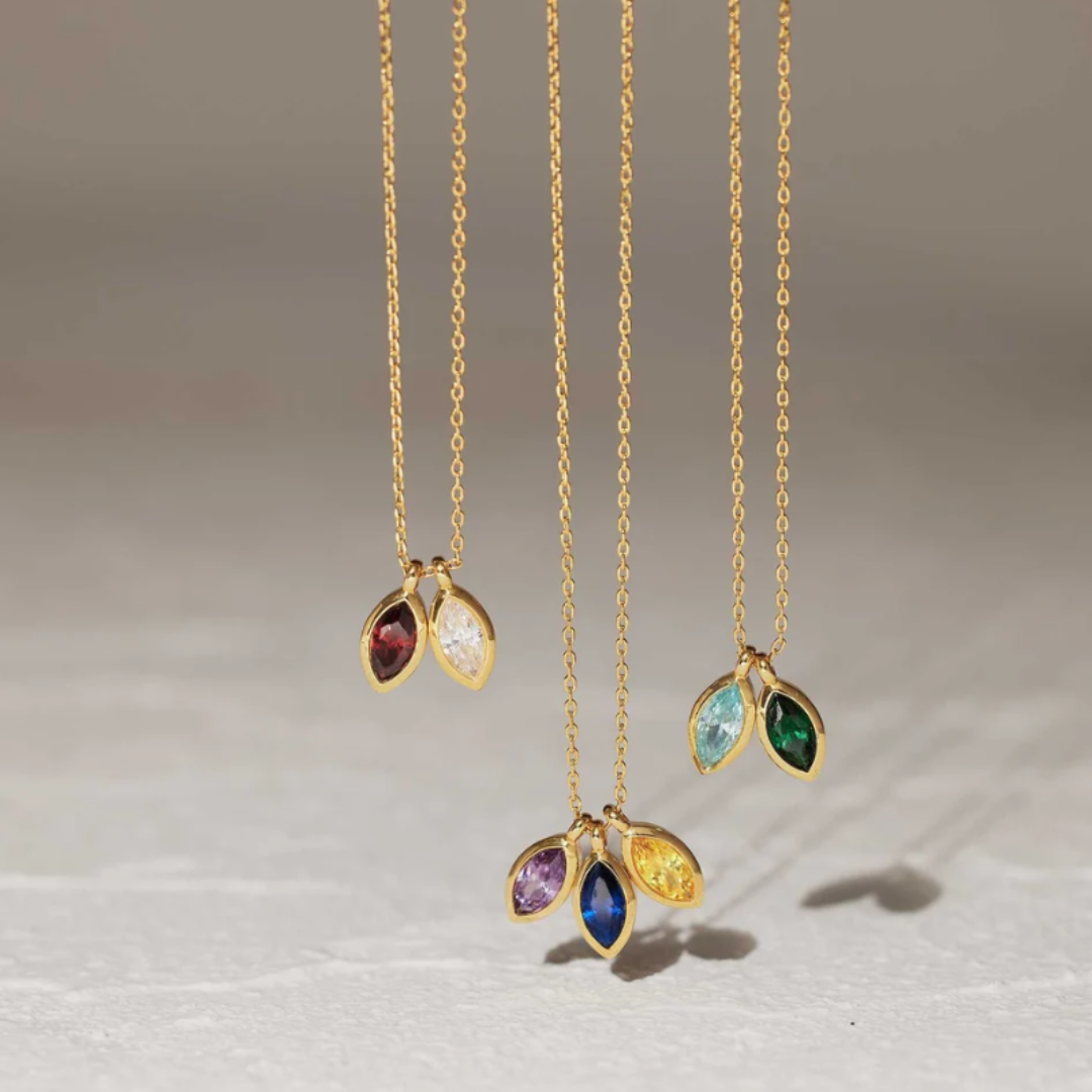 Geboortesteen Bloemblaadjes Oma Ketting