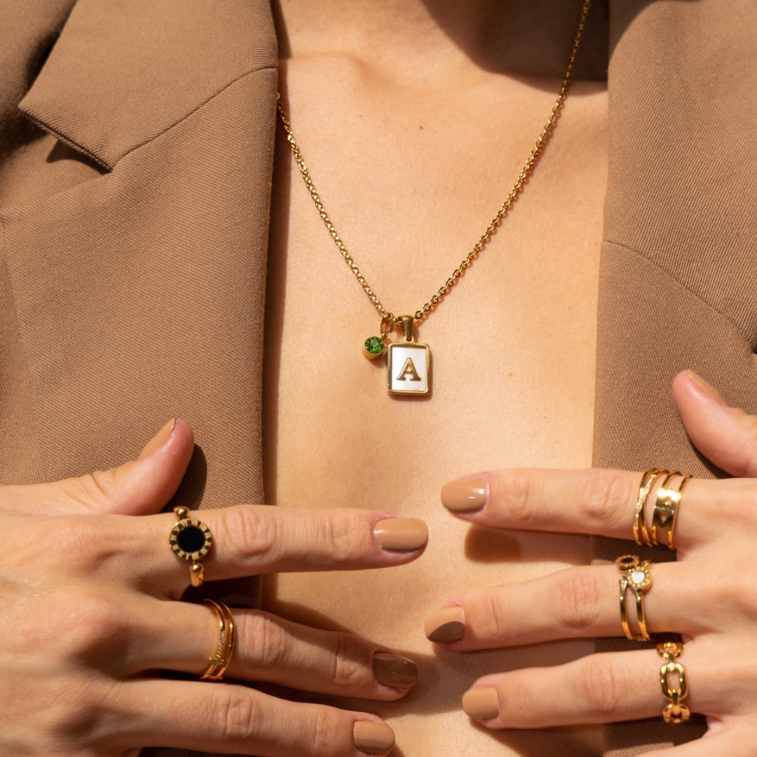Dames Initiaal Ketting | 925 Zilver 18k Verguld