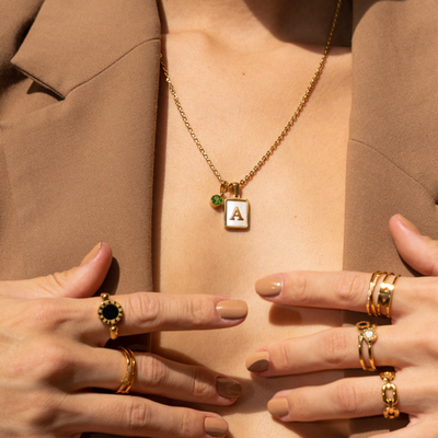 Dames Initiaal Ketting | 925 Zilver 18k Verguld