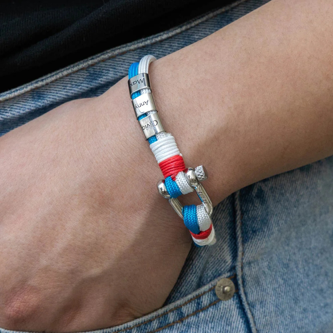 Gepersonaliseerde Nautische Namen Herenarmband