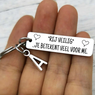 'Rij veilig' Initiaal sleutelhanger