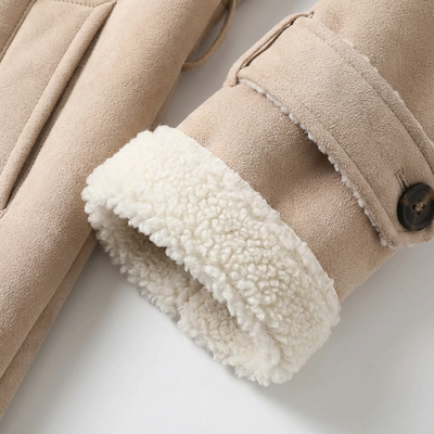 Dames Lange Jas | Fleecevoering Teddykraag