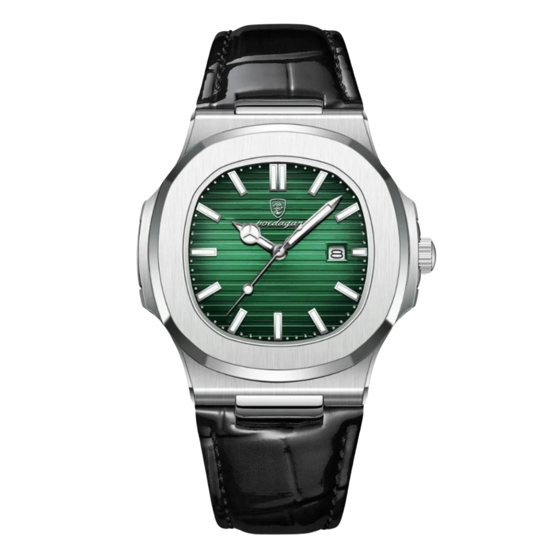 Horloge Heren Roestvrijstalen Leren Armband | Blackstone Eclipse