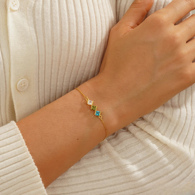 Elegante Gepersonaliseerde Geboortesteen Armband