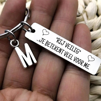 'Rij veilig' Initiaal sleutelhanger