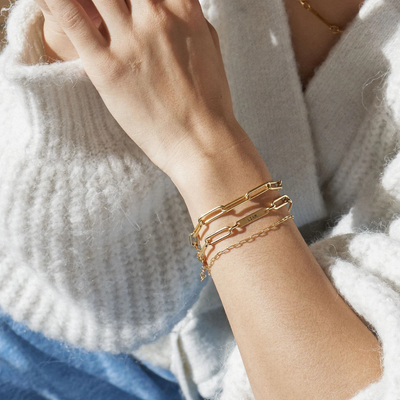 Gepersonaliseerde Namen Paperclip Armband