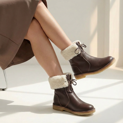 Dames Enkellaarsjes Warm Gevoerd