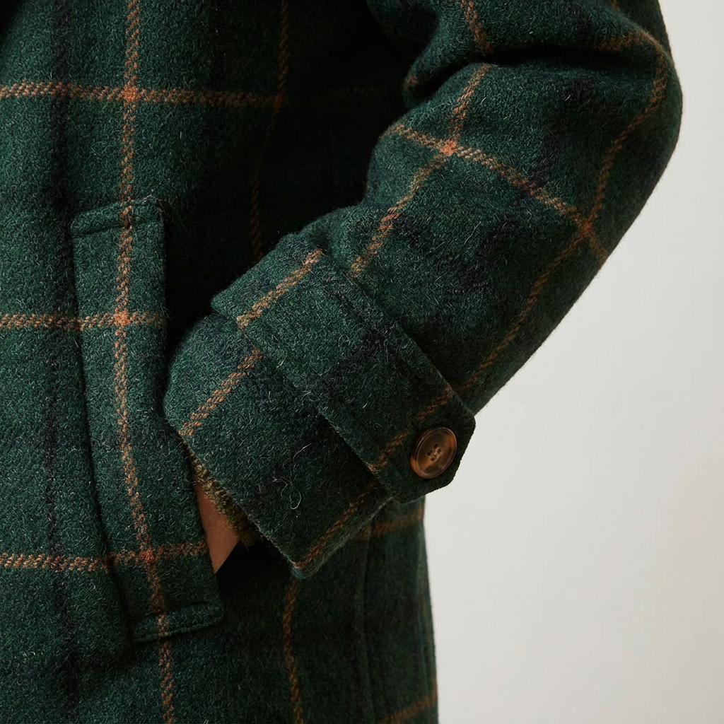 Dames Mantel Tweed Geruit