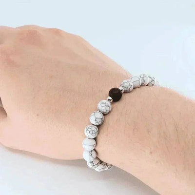 Zwart-Witte Hartjes Kralen Koppel Armband
