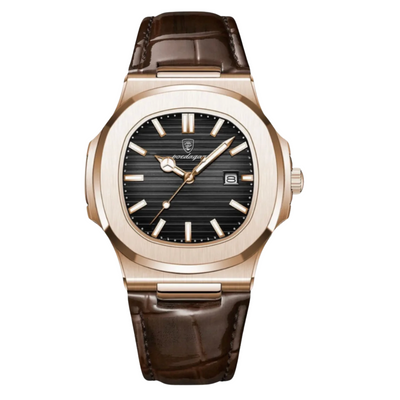 Horloge Heren Roestvrijstalen Leren Armband | Blackstone Eclipse