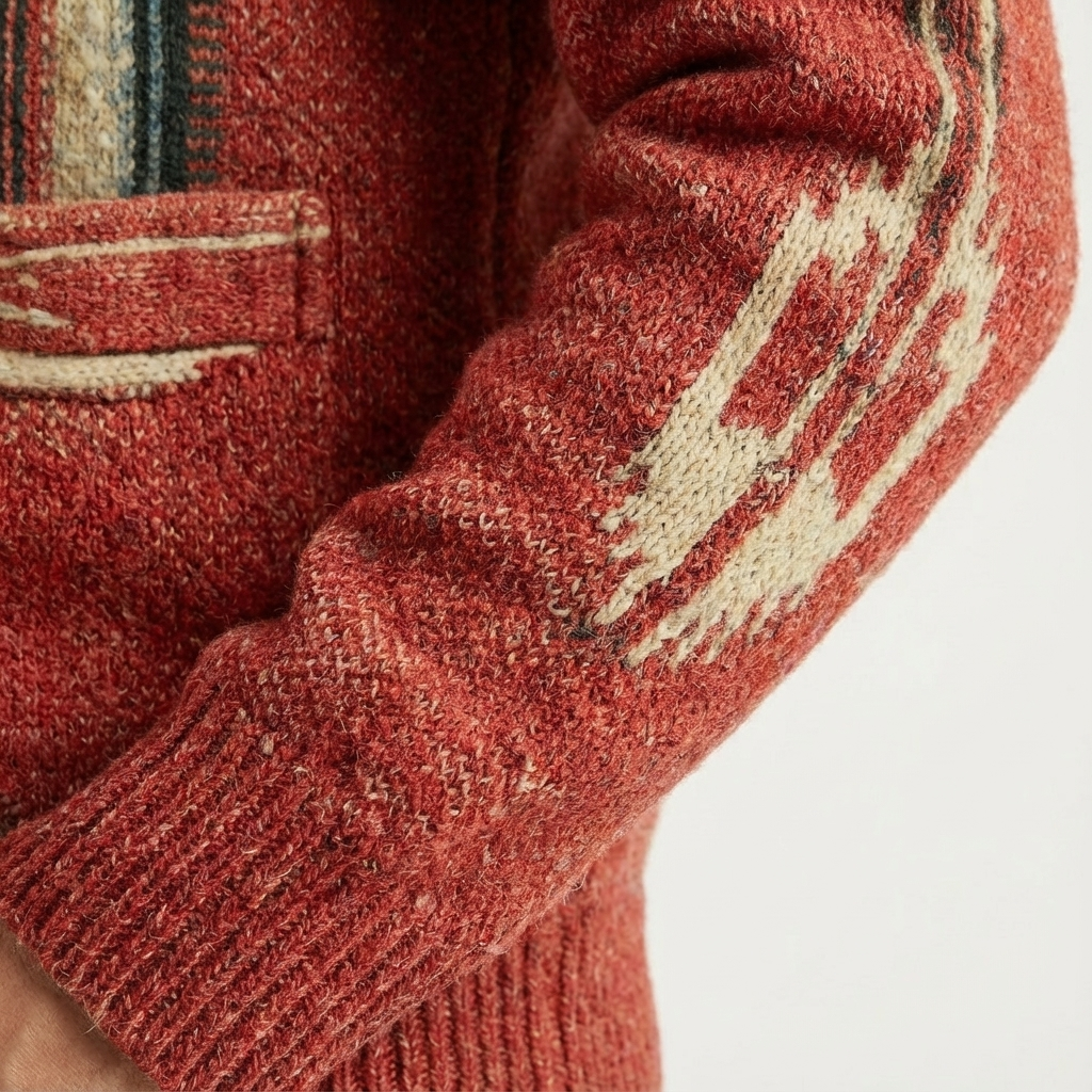 Heren Gebreid Jacquard Vest | Knoopsluiting