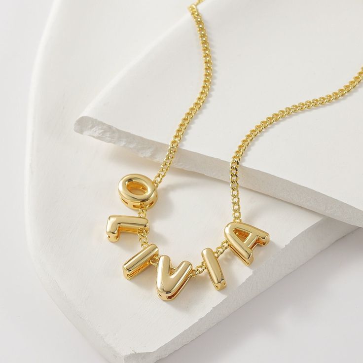 Gepersonaliseerde Bubble Naamketting voor Mama