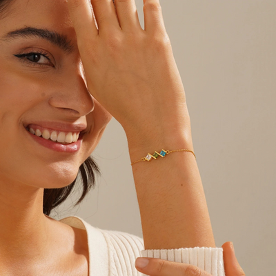 Elegante Gepersonaliseerde Geboortesteen Armband