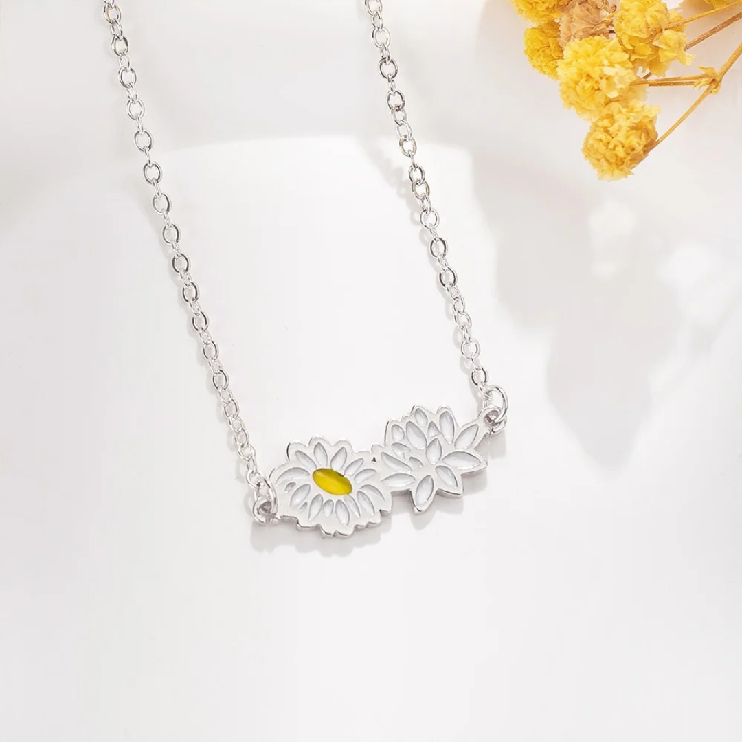 Gepersonaliseerde Gekleurde Geboortebloem Ketting