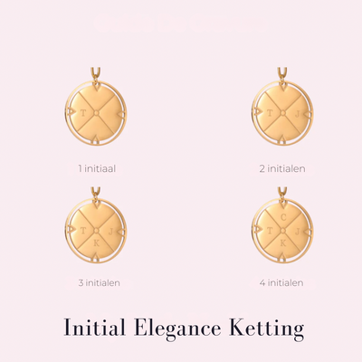 Gouden Initialen Disk Ketting Dames