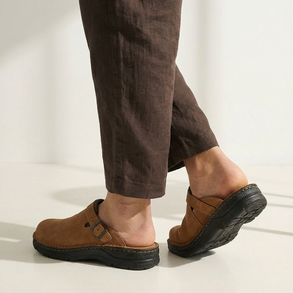 Heren Leren Pantoffels Verstelbare Riem