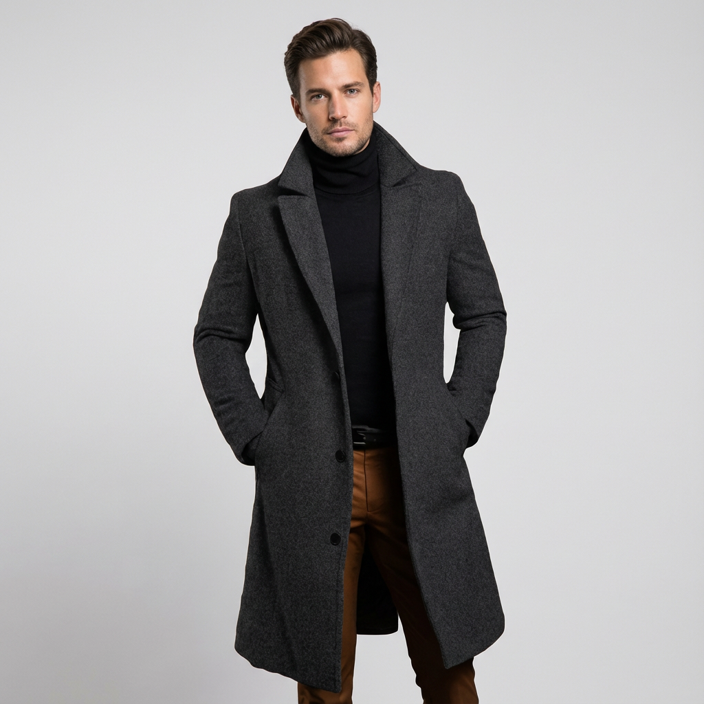 Heren Wollen Wintermantel