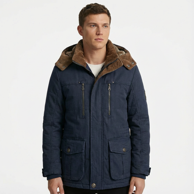 Heren donsjas met capuchon