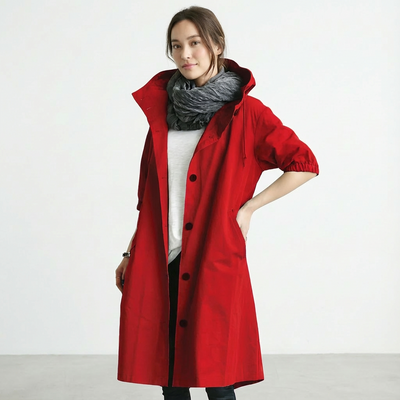 Dames Trenchcoat Met Capuchon