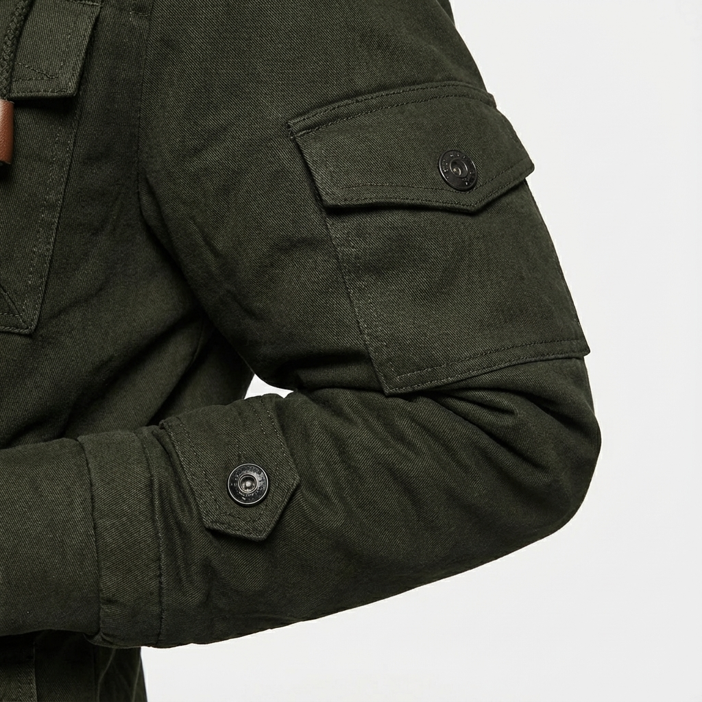 Heren Winterjas Tactisch | Knopsluiting