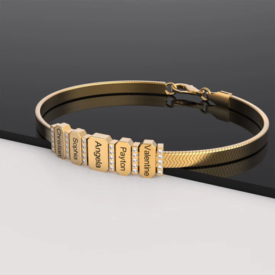 Gepersonaliseerde Herringbone Namen Armband