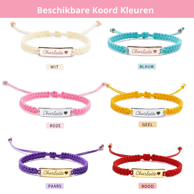 Gevlochten Kinder Naam Armband Dames