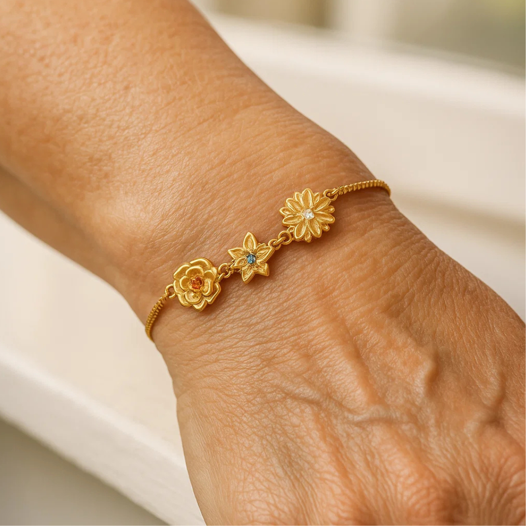 Gepersonaliseerde Geboortebloem Armband