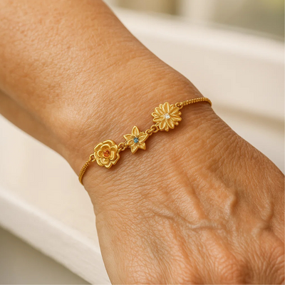 Gepersonaliseerde Geboortebloem Armband