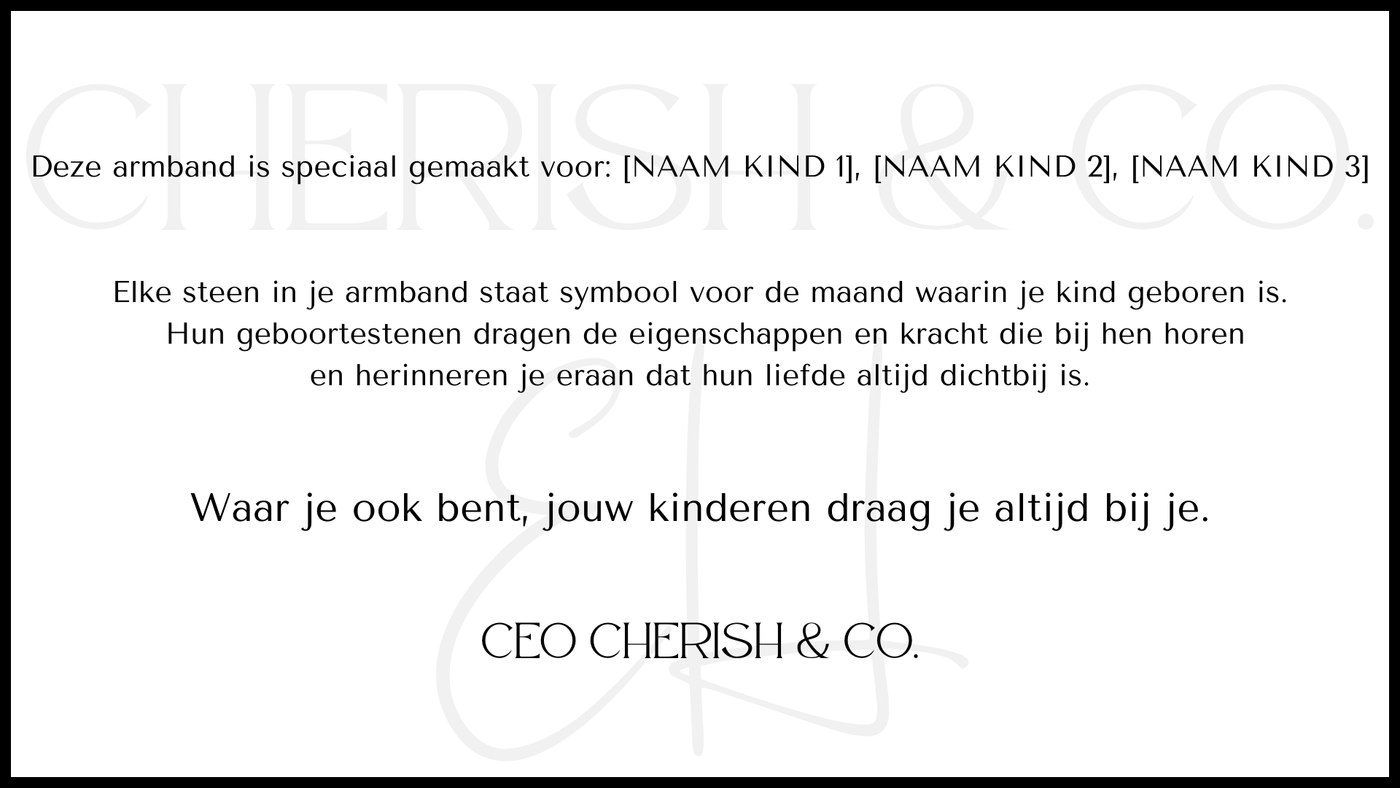 Familie Set - Kralen Geboortesteen Gouden Armbanden