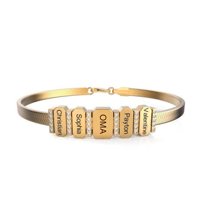 Gepersonaliseerde Herringbone Namen Armband