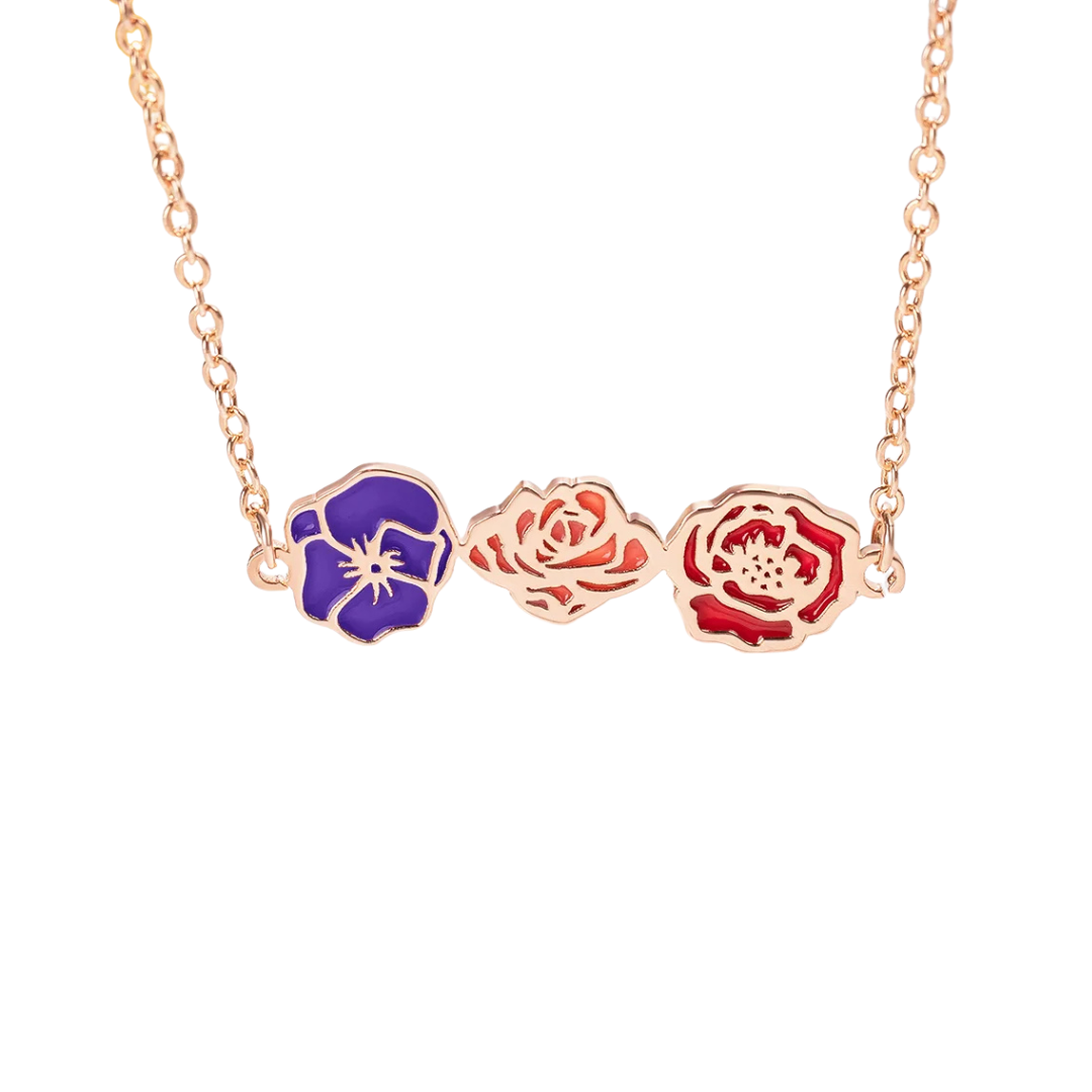 Gepersonaliseerde Gekleurde Geboortebloem Ketting