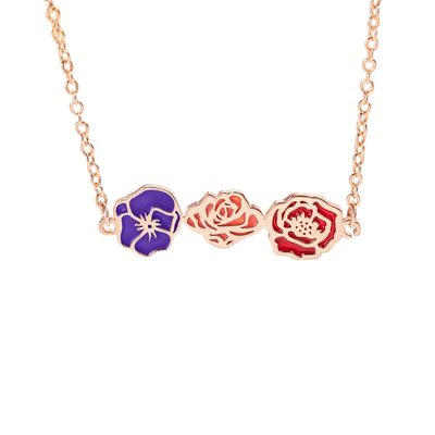 Gepersonaliseerde Gekleurde Geboortebloem Ketting