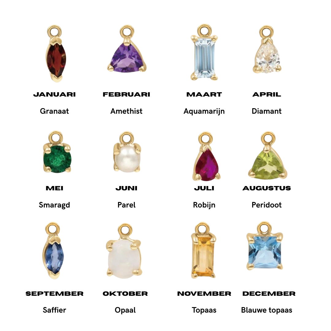 Gepersonaliseerde Geboortesteen Hanger Ketting