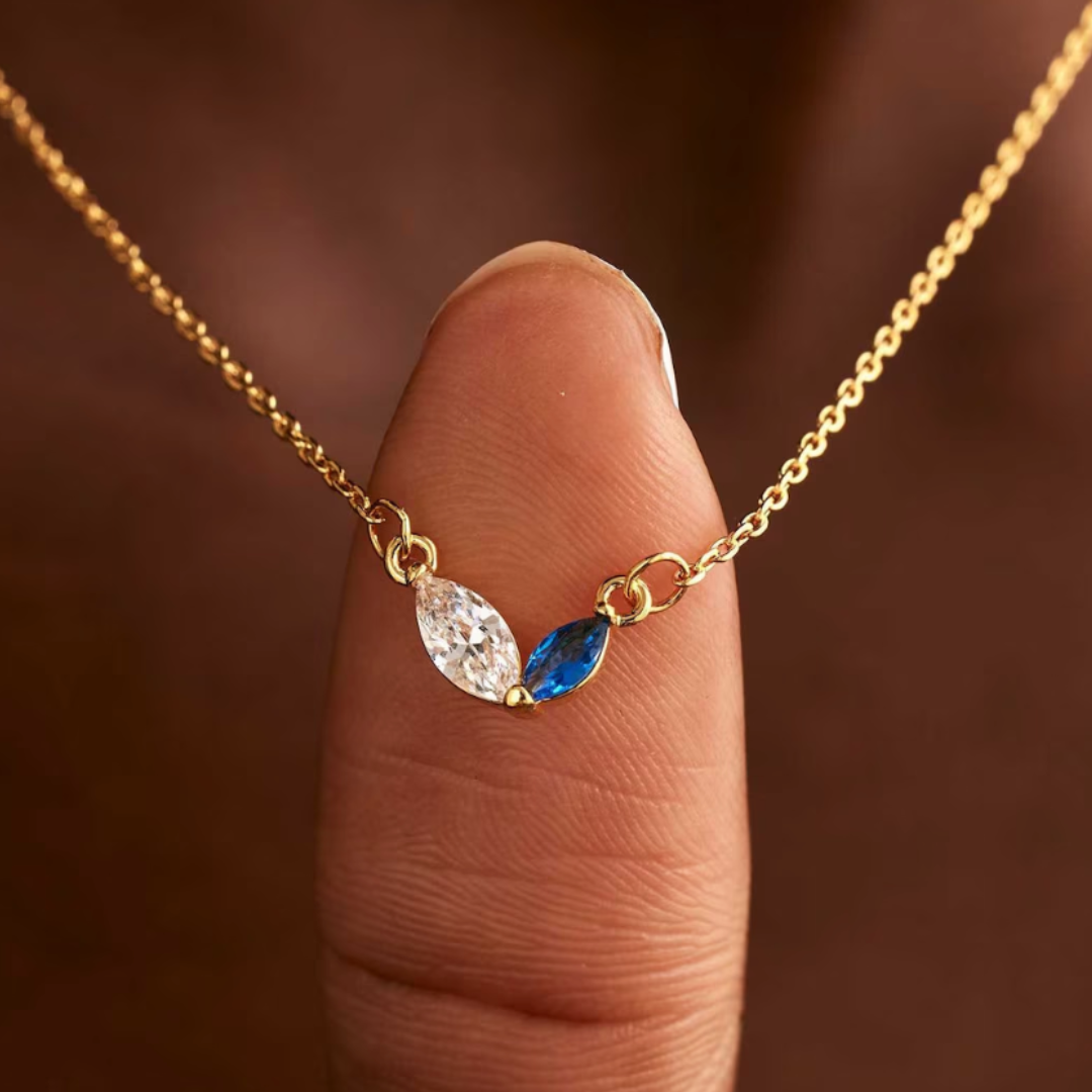 Moeder & Dochter Geboortesteen Ketting