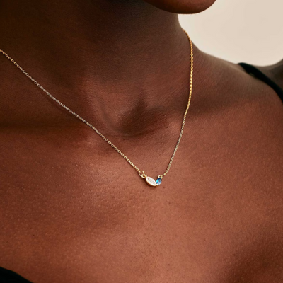 Moeder & Dochter Geboortesteen Ketting