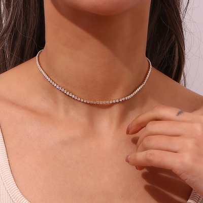 Vergulde Zirkoon Choker Collier Dames