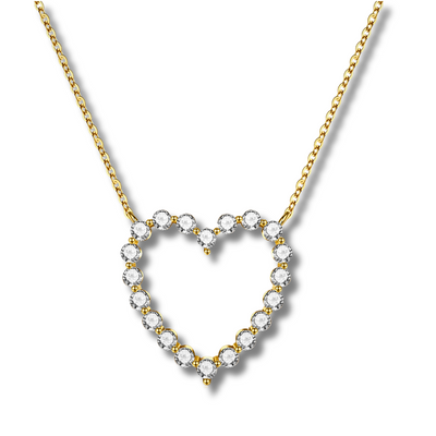 Gouden Diamant Hart Ketting Dames