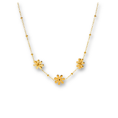 Gouden Drie Bloemen Ketting Dames
