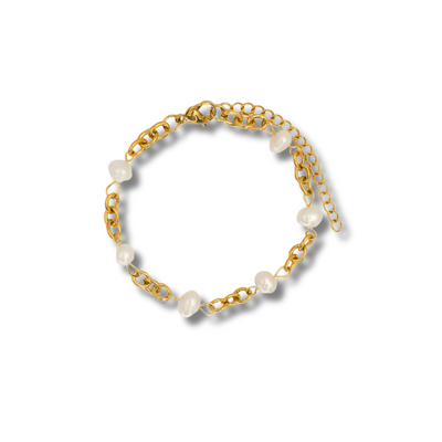 Gouden Witte Parel Armband Dames