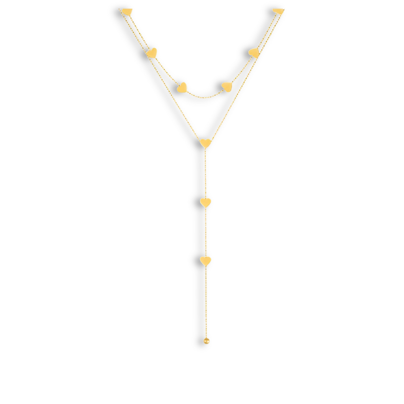 Gouden Lariat Hart Ketting Dames