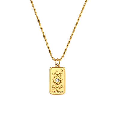 Gouden Tarot Sun Ketting Dames