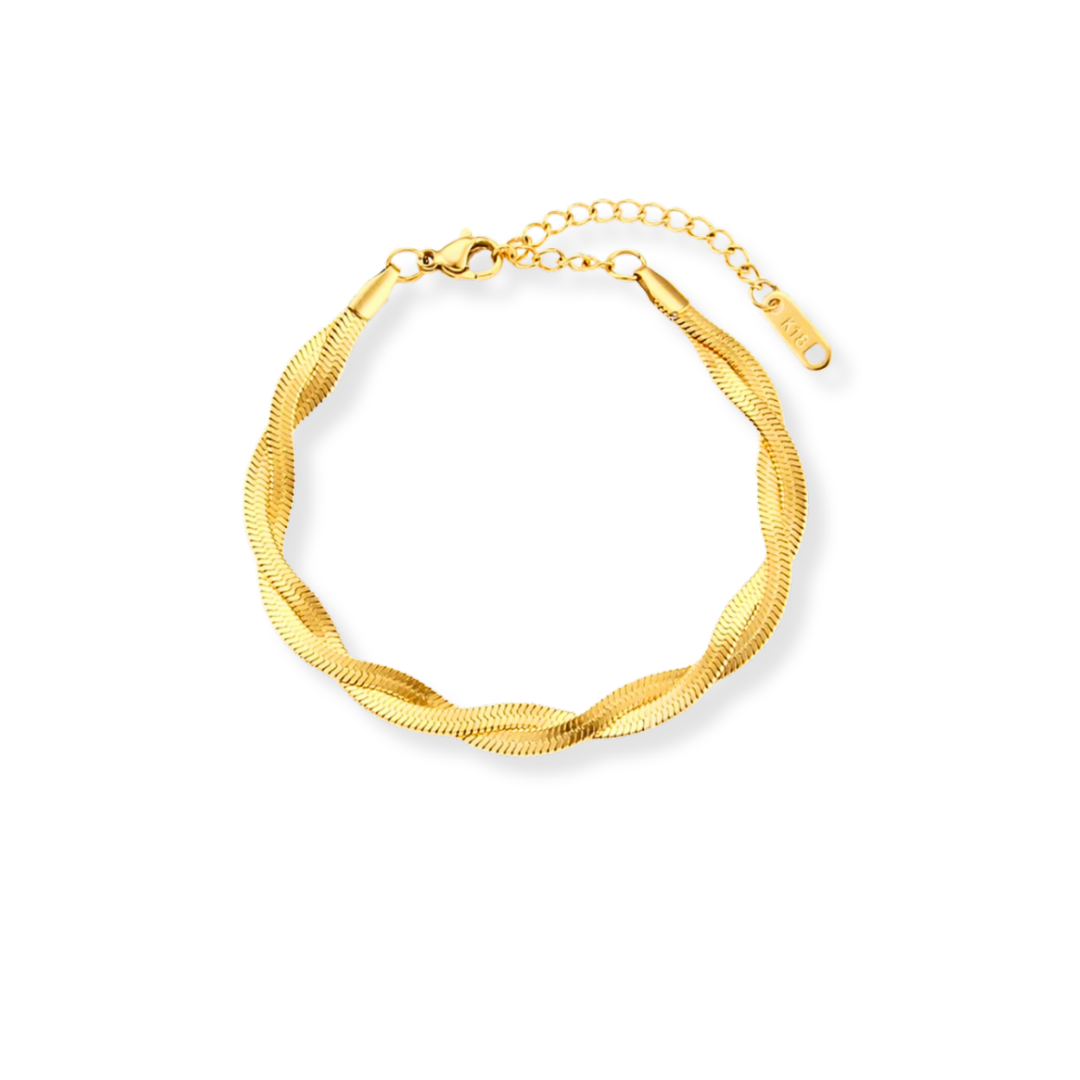 Gouden Gevlochten Armband Dames