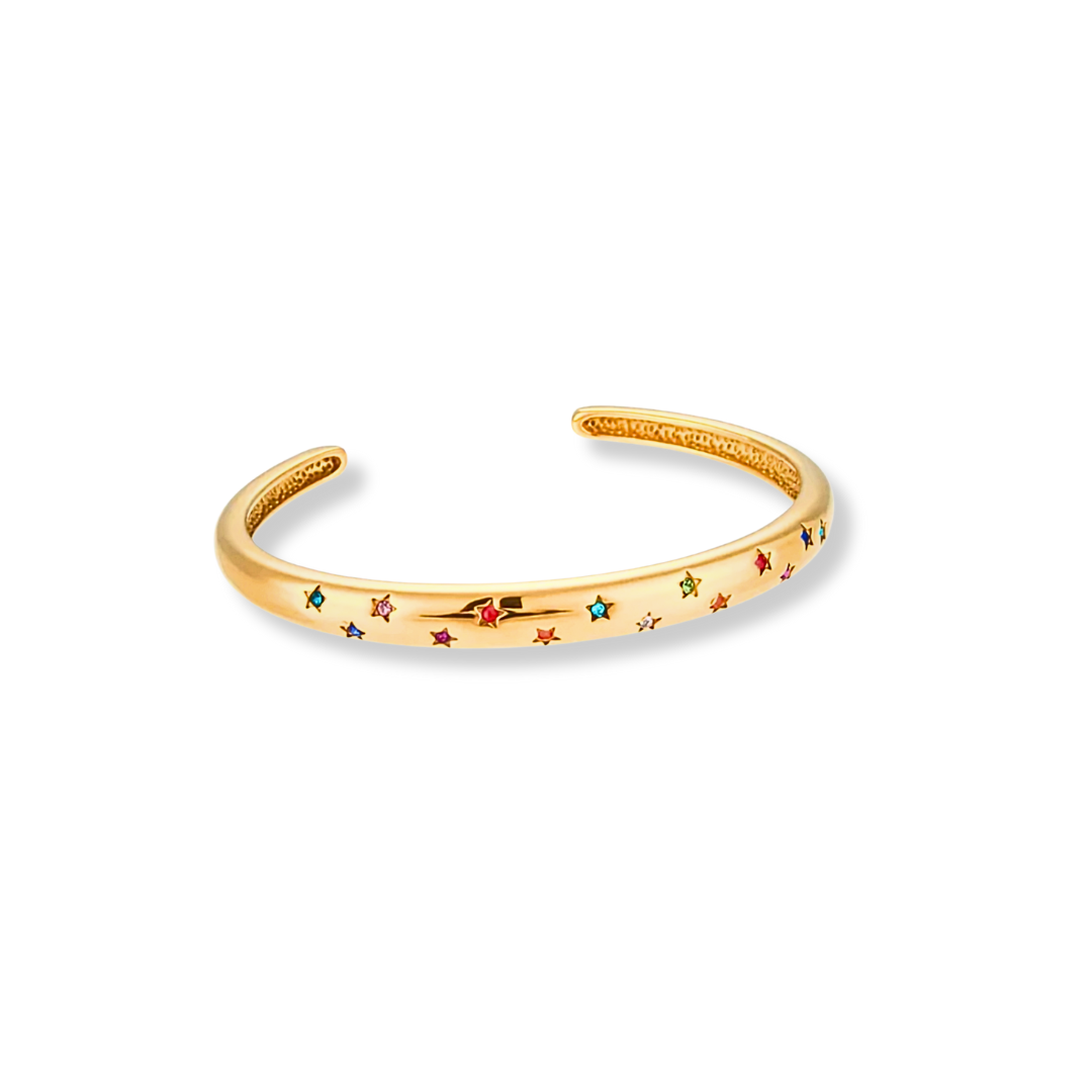 Gouden Regenboog Sterren Bangle Armband Dames