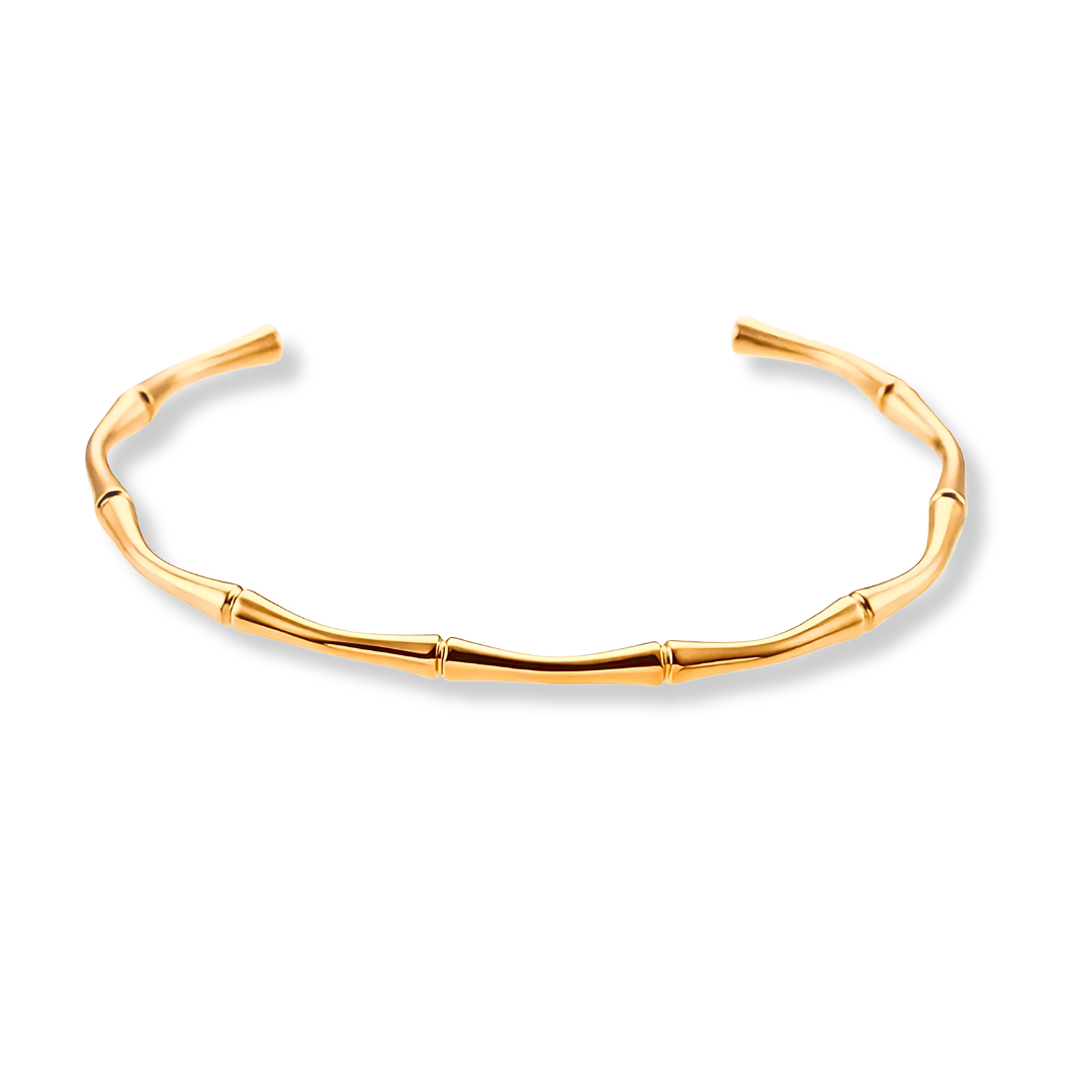 Gouden Bamboe Cuff Armband Dames