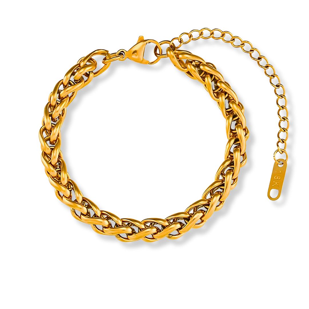Dames Gevlochten Armband in Goud
