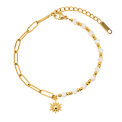 Gouden Zon Kralen Armband Dames